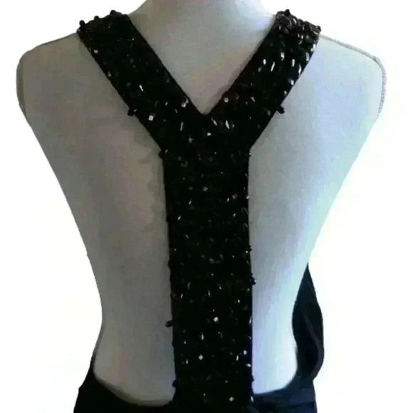 Josh Brody Black Beaded "Party in the Back" Maxi Dress - Picture 2 of 11